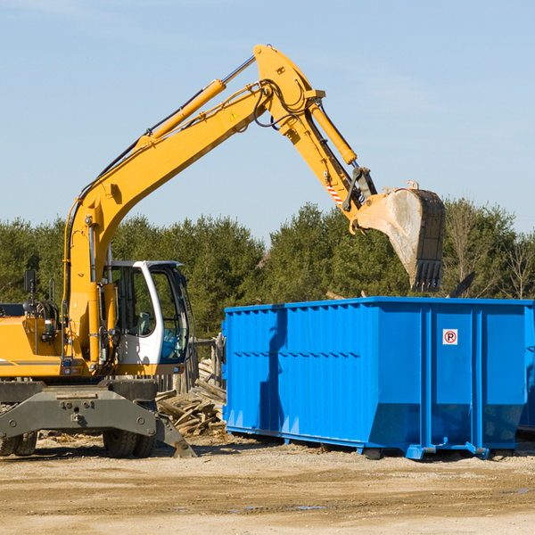 what size residential dumpster rentals are available in Evangeline County